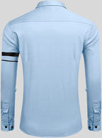 Bellstone MenS Solid Regular Fit Shirt (B-8200_Sky Blue