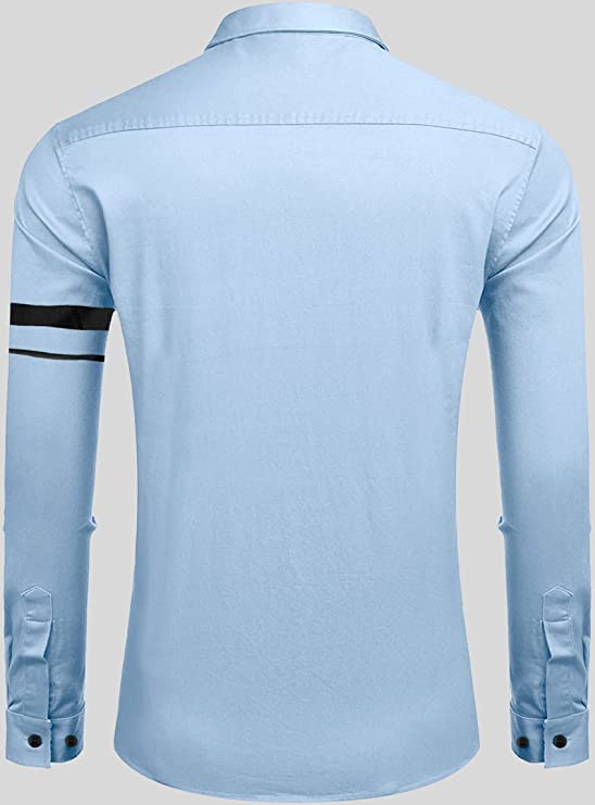 Bellstone MenS Solid Regular Fit Shirt (B-8200_Sky Blue