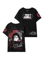The Souled Store Naruto: Itachi Boys Short Sleeves Round Neck Black Graphic Printed Regular Fit Cotton T-Shirts (2-8 Yrs)