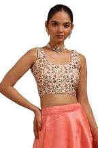 Soch Women Tussar Embroidered Padded Blouse Thread Work