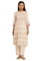 W For Woman W Women Multicolour Floral Print Cotton A-Line Kurta_24Few10135-121272_2Xl