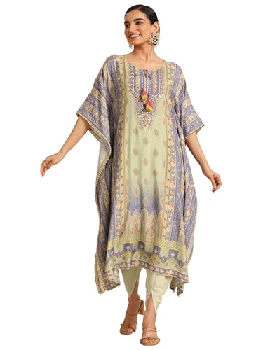 Libas Womens Printed Muslin Straight Kurta With Palazzos