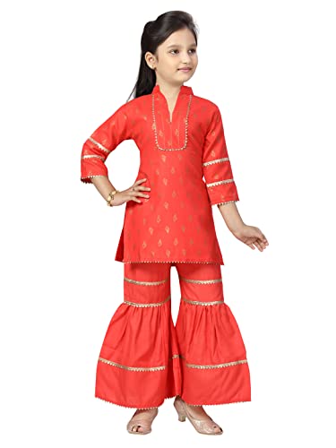 Aarika Girl'S Cotton Salwar And Kurta Set (Sh-216_Gajri_24)