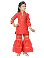 Aarika Girl'S Cotton Salwar And Kurta Set (Sh-216_Gajri_24)