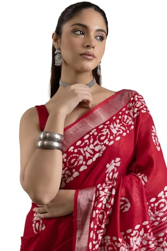 Soch Women Linen Batik Print Saree