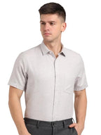 Turtle Men Pure Cotton Slim Fit Solid Grey Formal Shirt