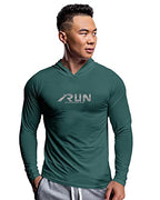 EYEBOGLER Mens Dry Fit Hooded Neck Full Sleeve Casual Tshirt Moss Green