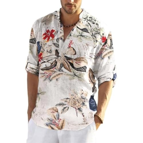 Bellstone MenS Polycotton Regular Kurta (Kurta1400_White_Floral_L)