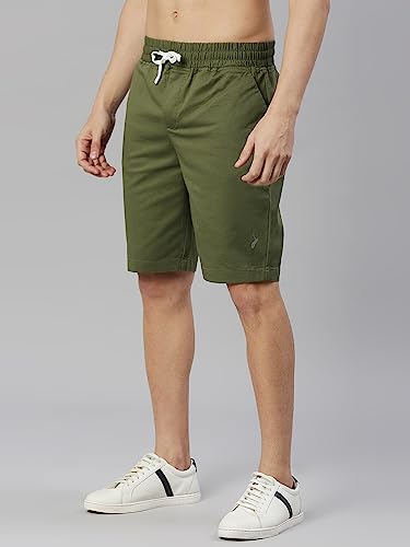 Thomas Scott Mens Solid Slim Fit Shorts Green