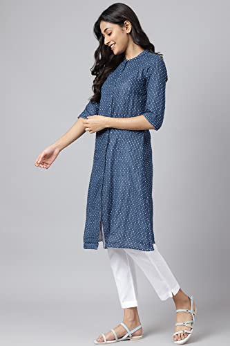 Aurelia Women'S Cotton Stripes Regular Kurta