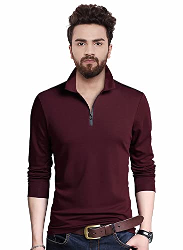 EYEBOGLER Men Regular Fit T-Shirt T304_Wine Red_XXL_Wine Melange_2XL