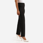 BlissClub AM:PM Cotton Flare Pants -Tall Above 55, Highwaisted, Wide Waistband, 4 Pockets, 95% Cotton