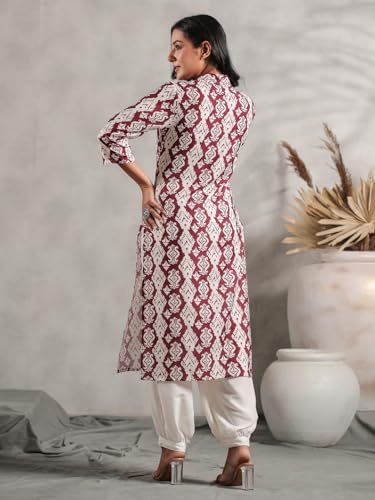 Anubhutee Ethnic Motif Printed Shirt Collar Straight Kurta