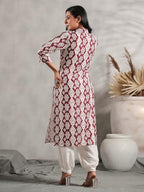 Anubhutee Ethnic Motif Printed Shirt Collar Straight Kurta