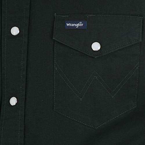 Wrangler Men's Big & Tall Western Work Shirt Firm Finish, Black Forest Green 4X