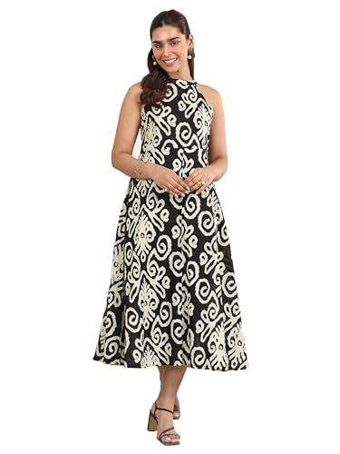 Libas WomenS Cotton Midi Dress (29597 Black