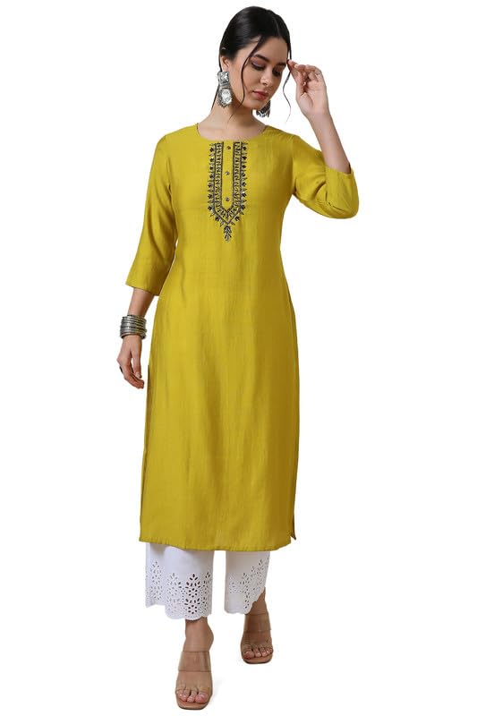 Soch Women Yoke Design Viscose Blend Kurta with Cutdana
