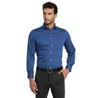 Turtle Men 100% Cotton Blue Checkered Regular Fit Formal Shirt