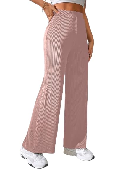 Pinkmint Women Trouser l High Waisted Korean Pant Trouser l Pant for Casual & Office Work wear l Summer Wear (Pack of 1) Peach