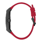 GUESS Mens 43mm Watch - Blue Strap Blue Dial Brown Case