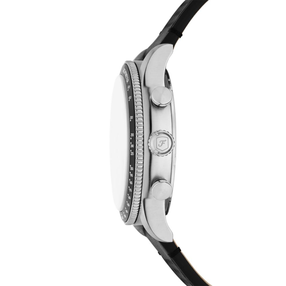 Fossil Men's Sport Tourer Chronograph Black Leather Watch