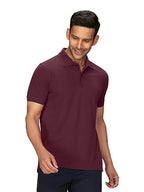 XYXX Mens Cotton Solid Regular Fit Shirt (XY_CR14_Polo Tshirt_1_Wine