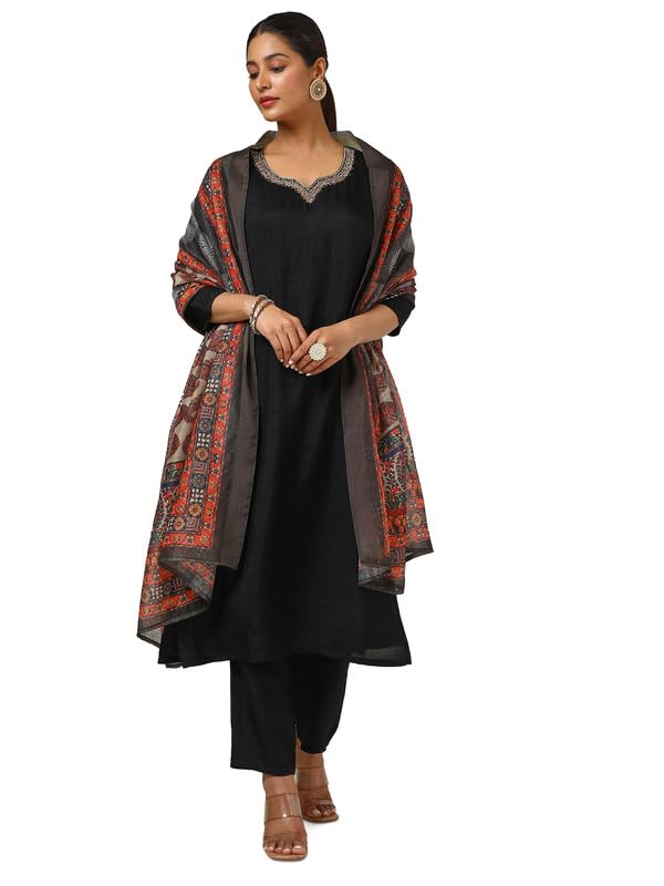 Soch Women Viscose Blend Embellished Suit Set with Mirror and Cutdana
