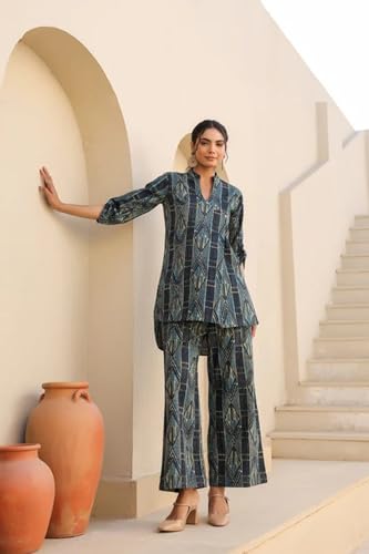 Kalaanj Ethnic Co Ord Set | Casual Wear Pant Top Set | Fancy Co-Ord Set | Full Pair Set | Kurta Sets Kurtis | Kurta Pant Setkals