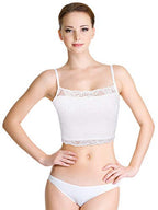 New 4 Pieces Women's Lace Cami Stretch Lace Half Cami Breathable Lace Bralette Top for Women Girls (Black, White, X-Large)