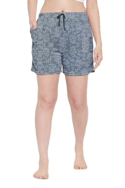 Lyra Pure Cotton Printed Night Shorts For Women
