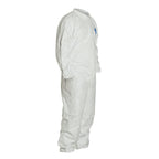 Collared Disposable Coveralls, 4XL, White, Zipper