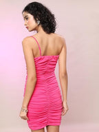 Ketch WomenS Polyester Blend Bodycon Mini Dress (Khj6000331_Pink