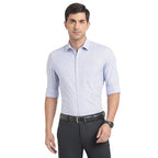 Turtle Men Pure Cotton Blue Checked Slim Fit Formal Shirts