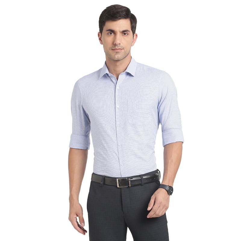 Turtle Men Pure Cotton Blue Checked Slim Fit Formal Shirts