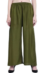 Fashion Gallery WomenS Rayon Relaxed Fit Palazzo Pants With Full Length Pull On Closure And Elasticated Flexible Waist|Palazzo