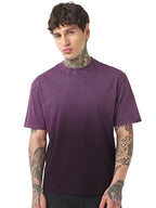 Bewakoof Mens Self Design Oversized Fit Half Sleeve Round Neck Cotton T-Shirt_662229_Maroon_S