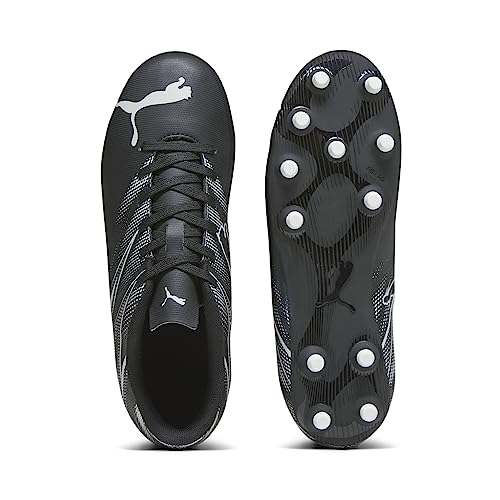 PUMA Attacanto Firm, Artificial Ground Soccer Cleats Sneaker, Black-Silver Mist, 5.5 US Unisex Big Kid