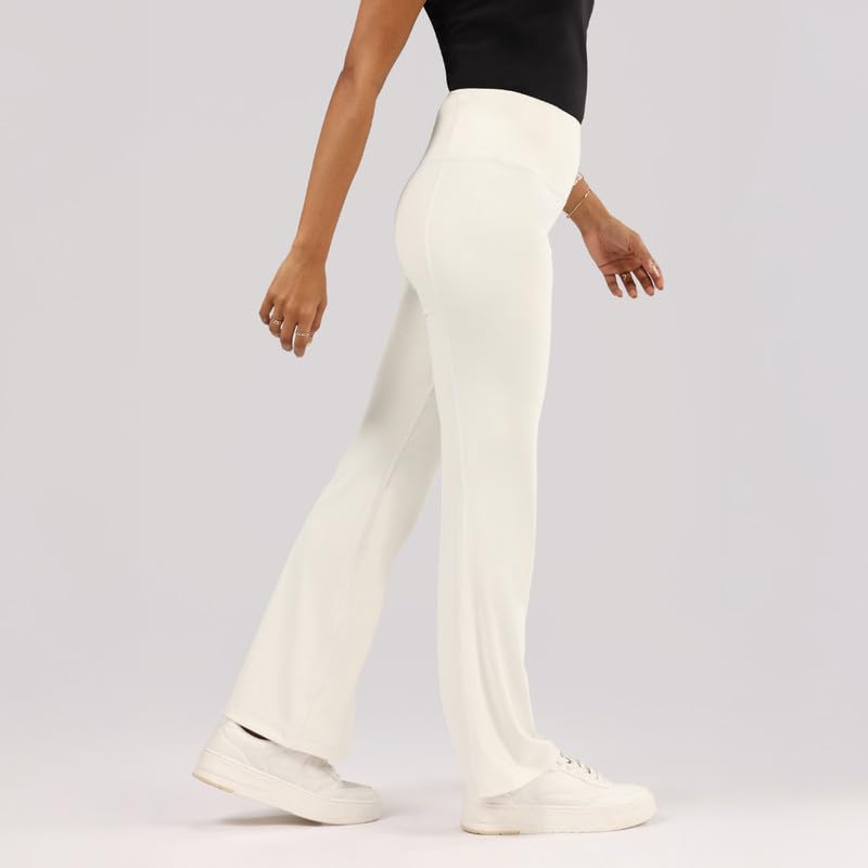 BlissClub Ultimate Flare Pants Lite Regular for Women Upto 54 ft | High Waist Trousers and Formal Pants for Office wear | Comfo