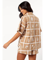 Leriya Fashion Women Rayon Printed Stylish Co-Ord Set Trendy Korean Summer Travel Outfit | Pajama Set For Beach & Holiday Look