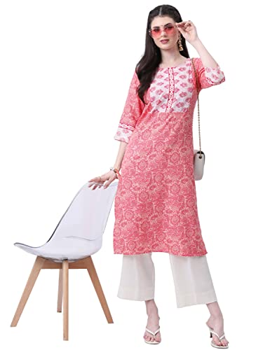 Ketch WomenS Polyester Regular Dress Shirt (Khku000313_Pink/Orange