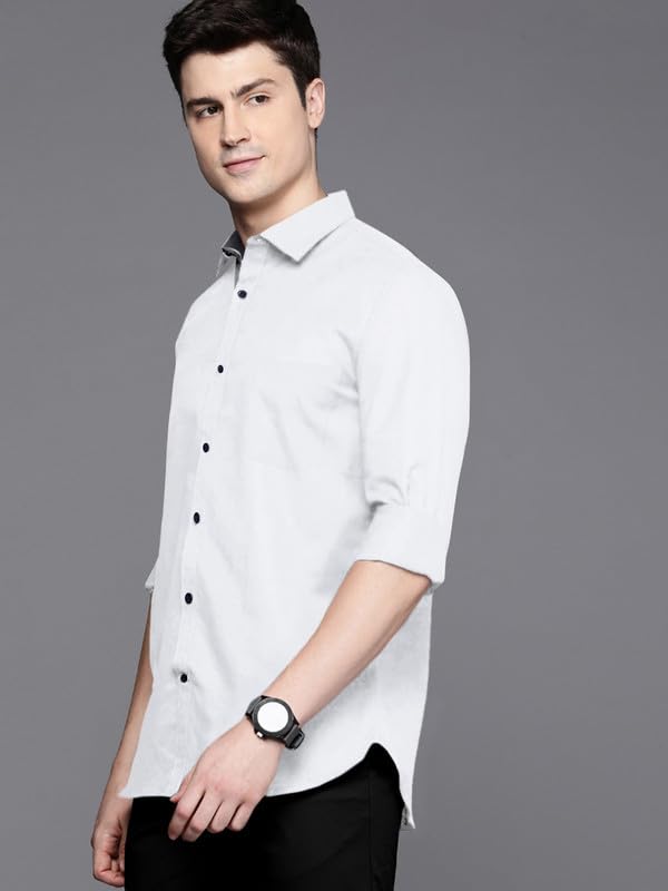 Pinkmint MenS Shirt Cotton Blendcasual Long Sleeve Formal Shirt Soild Formal Shirt For Men