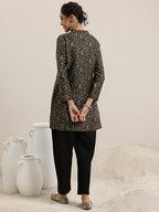 Libas Womens Woven Design Wool Straight Kurta With Palazzos