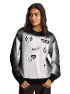 The Souled Store Knitted Sweater: Fallen Angel Women and Girls Oversized Sweater White