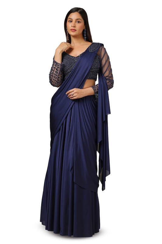 Soch Women Beads Embellished Nylon Blend Ready-to-Wear Saree