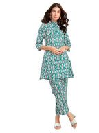 Selvia Co-ords Set for Women | Cotton Blend Top & Trouser Co-ords Set | Formal Co-ords Set for Women | Printed Two Piece Co-ord 
