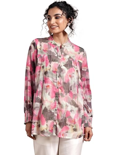 Libas WomenS Poly Chiffon A-Line Kurta (37163_Green