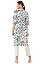 Soch Women Blue Crepe Printed Kurta