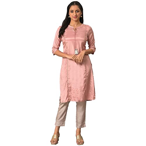 Pink Shantung Solid Kurta