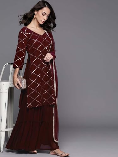 Fashion Basket Georgette Kurta Plazzo Set For Women