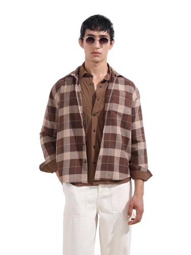 The Indian Garage Co Mens Relaxed Fit Checkered Sweater
